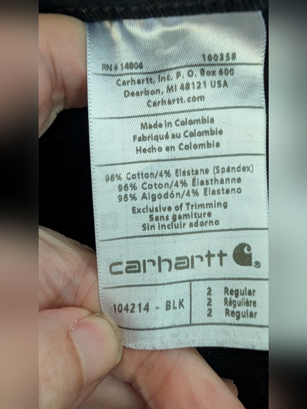 Carhartt Women's Black Rugged Flex Slim Fit Five Pocket Pant Style #104214 Sz 2R - Picture 2 of 15